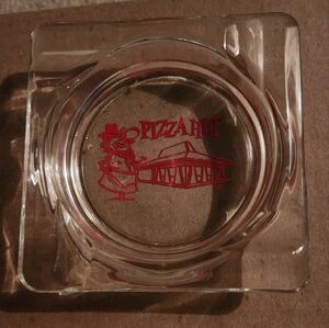 Rare Vintage 1970s Pizza Hut Glass Ashtray